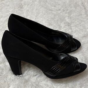 Easy Street Alive @ 5 Black Suede Lavish Heels In Size 8M